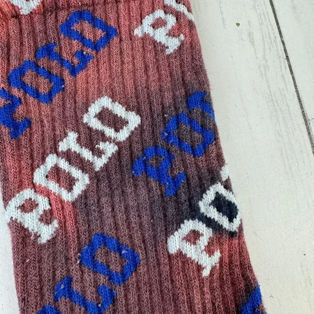 POLO Ralph Lauren All Over Logo Spell-out Tie-Dye Crew Socks Unisex - Picture 9 of 10